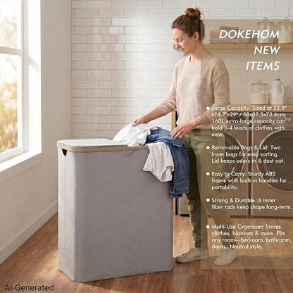 DOKEHOM 160L Extra Large Laundry Hamper - Image 2