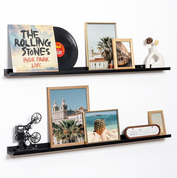 Fun Memories Picture Ledge Shelf, 48 Inch Floating Shelves Set of 2, Large by FunMemories