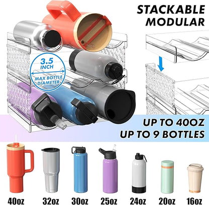 Simple Houseware 3-Tier Stackable Water Bottle Storage Organizer, and - Image 2