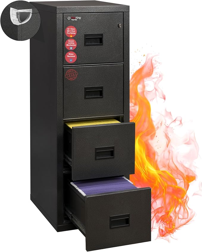 FireKing Turtle Vertical 4 Drawer Legal and Letter Fire Safe File Cabinet by FireKing