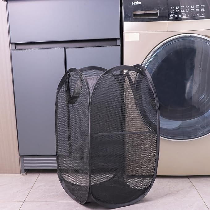 Foldable Mesh Popup Laundry Hamper, Laundry Basket Easy to Open and Fold - Image 2