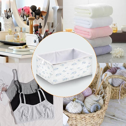 Blue Small Floral Pattern Closet Organizers Storage Cubes Storage Bins Shelf - Image 5