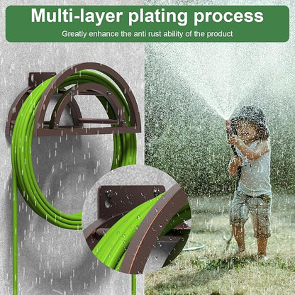 OLV Garden Hose Holder, Outdoor Hose Holder Wall Mounted Holds 125-ft Hose - Image 6