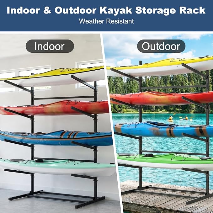 LILYPELLE Kayak Storage Rack, Heavy Duty Kayak Rack, Wall Mount, Freestanding - Image 7