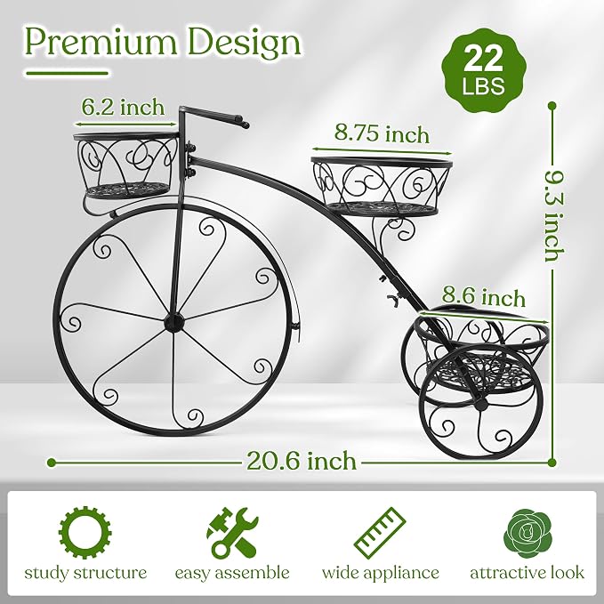 Sorbus Tricycle Plant Stand - Image 3