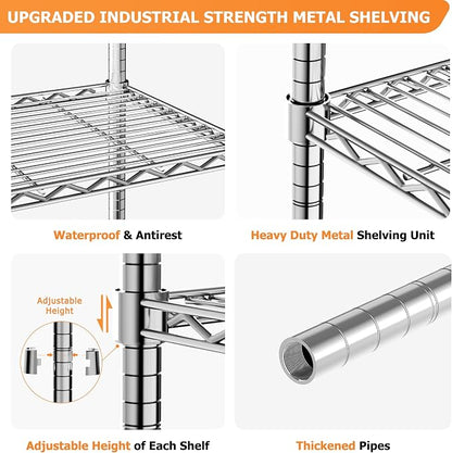 Storage Shelves Heavy Duty, 5-Tier Adjustable Metal Industrial Utility Shelf - Image 6