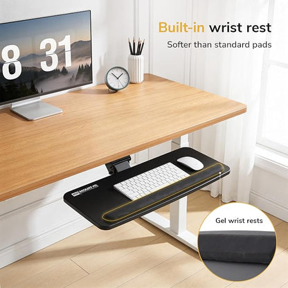 Mount-It! Under Desk Keyboard Tray, Slide-Out Keyboard Drawer - Image 3