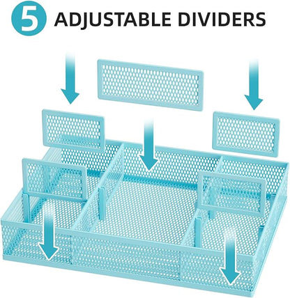 Marbrasse 2 Pack Desk Drawer Organizer, Mesh Drawer Organizer Tray - Image 2