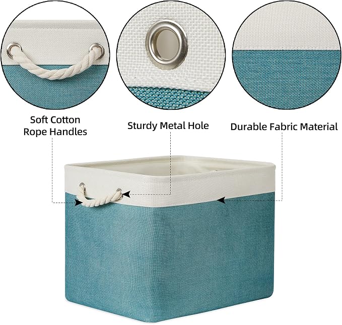Bidtakay Foldable Storage Bins Set of 2 Tall Cloth Baskets 16" X 11.8" X 11.8" - Image 6