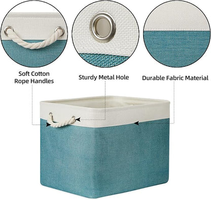 Bidtakay Foldable Storage Bins Set of 2 Tall Cloth Baskets 16" X 11.8" X 11.8" - Image 6
