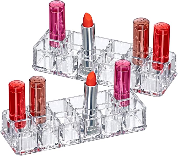 Amazing Abby - Charm - 2-Pack 12-Slot Acrylic Lipstick Organizer, Lipstick by AmazingAbby