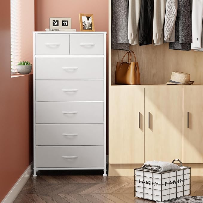 Fabric Dresser with 7 Drawers, Vertical Storage Tower | Sturdy Steel Frame - Image 4