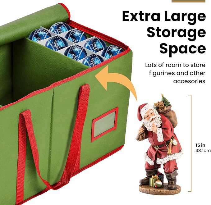 Holiday Cheer Premium Christmas Ornament Storage – Christmas Storage Container - Image 3