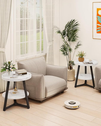 Small Round End Table, 2-Tier Side Table - Image 8