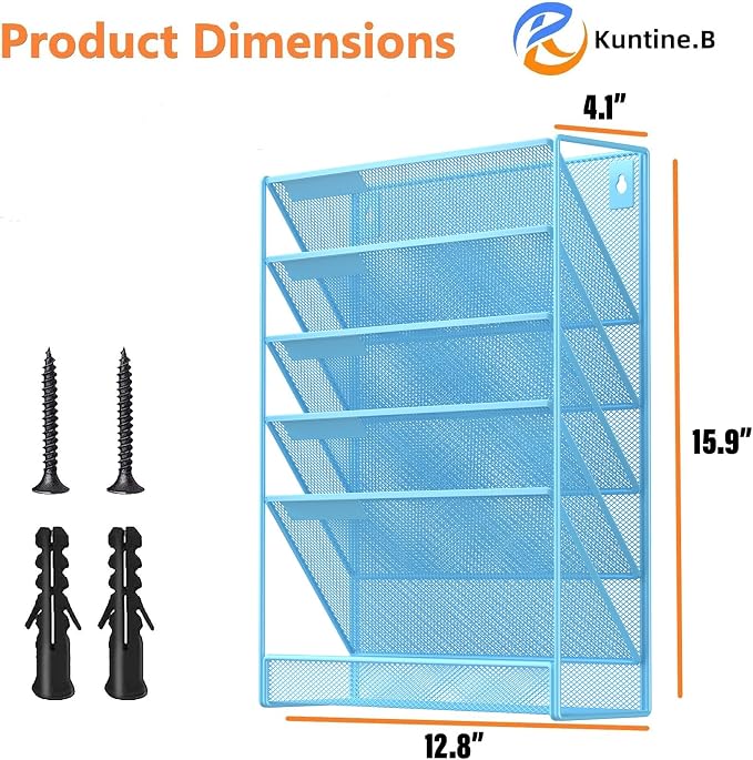 Kuntine.B Wall File Organizer Office Hanging Magazine Holder Wall File Organizer - Image 2