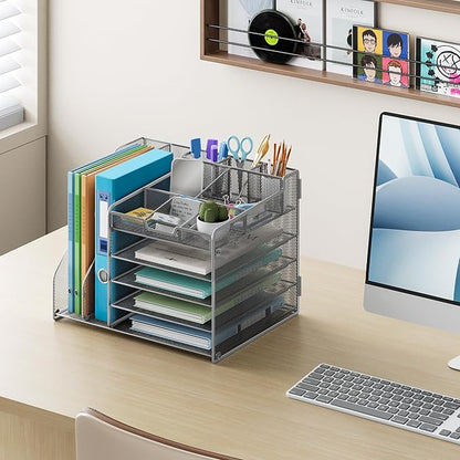 Lavatino 5-Tier Metal Mesh Desk Organizer - Image 4