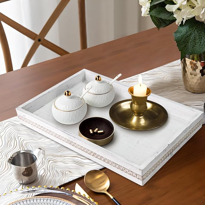MAONAME Wood Serving Tray, Farmhouse Wooden Tray - Image 4