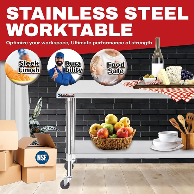 DuraSteel 30x48 NSF Stainless Steel Cart - Image 2