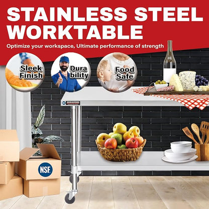 DuraSteel 30x48 NSF Stainless Steel Cart - Image 2