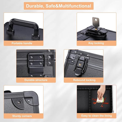 Makeup Box with Led Mirror, Travel Train Hard Case with Rechargeable Lighted - Image 6
