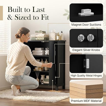 SUPER DEAL Modern Bathroom Floor Storage Cabinet - Image 5