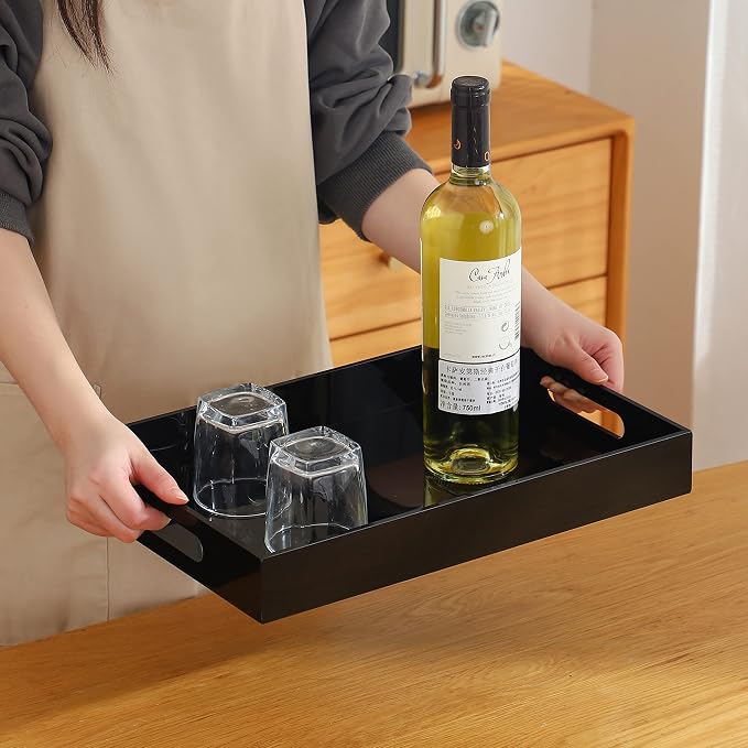 Black Oversize Acrylic Serving Tray - Image 7