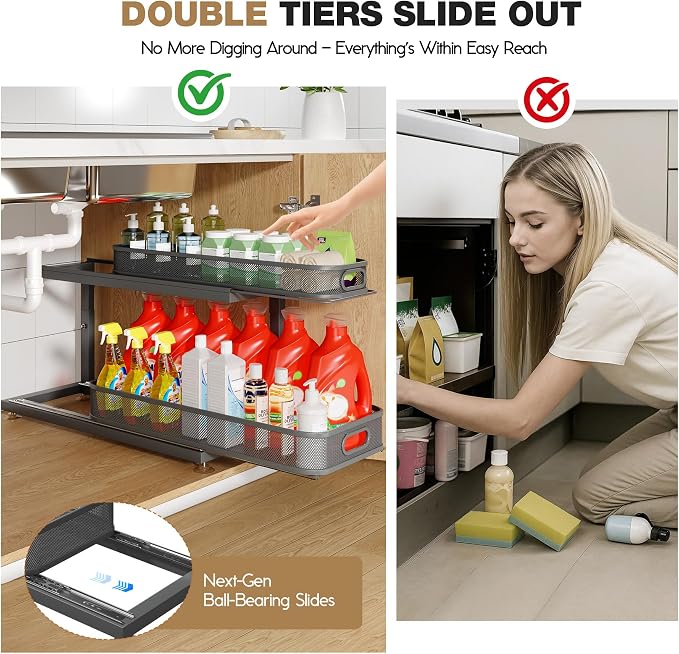 2-Pack 21.3 IN Depth Under Sink Organizer - Image 4