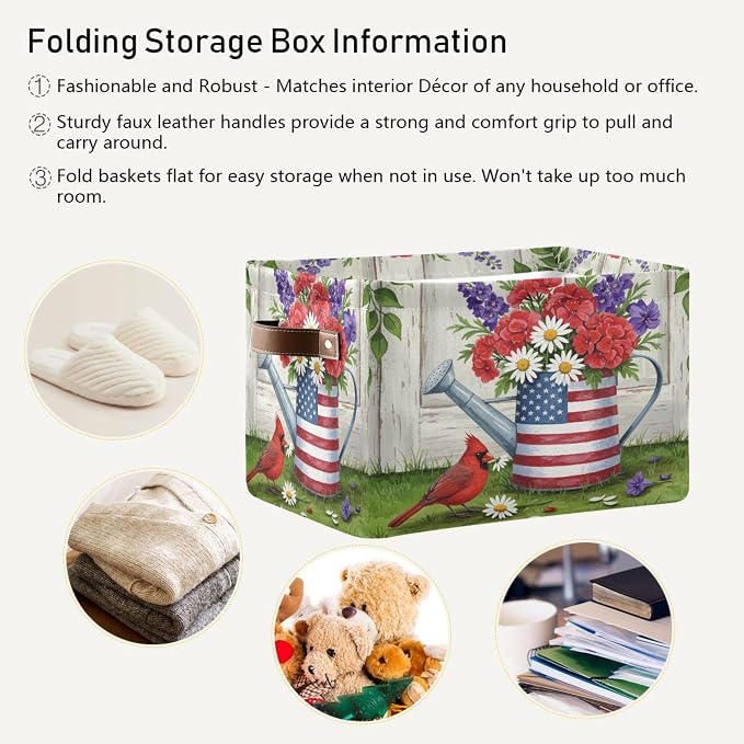 Watering Can with Us Flag Storage Bin - Image 5
