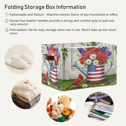 Watering Can with Us Flag Storage Bin - Image 5