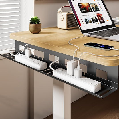 Under Desk Cable Management Tray, 31.5 Inches Metal Cord Organizer Rack - Image 4