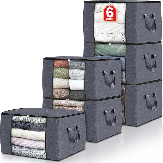 Fab totes Storage Bags, Clothes Blanket Storage Bins Foldable Closet Organizers by Fabtotes