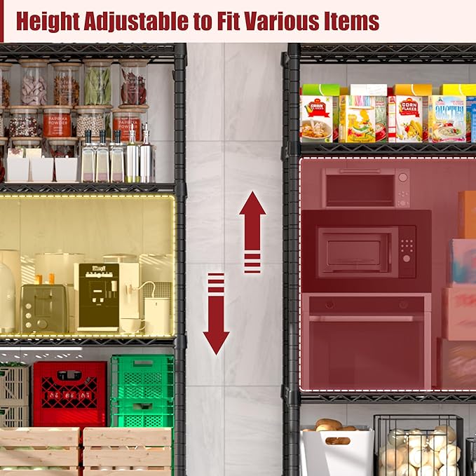 PrimeZone 5 Tier 72" W x 16''D x 76''H Metal Storage Wire Shelves - Image 7