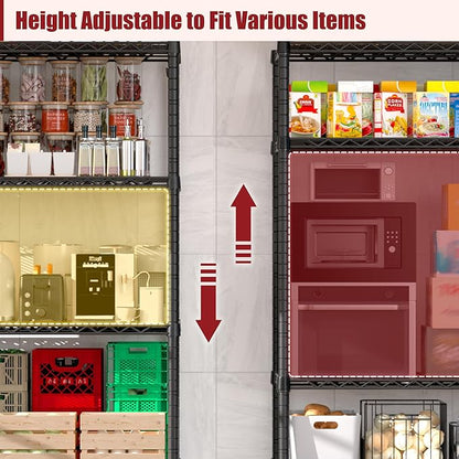 PrimeZone 5 Packs 55.5" W x 24" D x 80" H Heavy Duty Wire Storage Shelves - Image 5