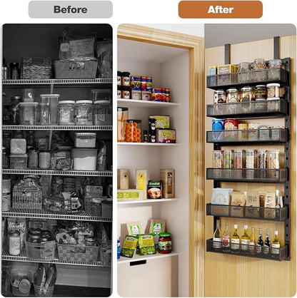 Pantry Door Organizers and Storage, 6-Tier Large Metal Heavy-Duty Frame Over - Image 7