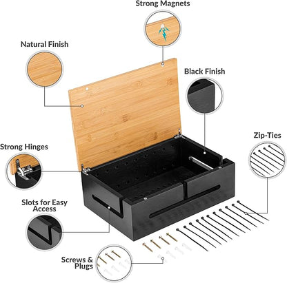 Bamboo Cable Management Box - Image 5