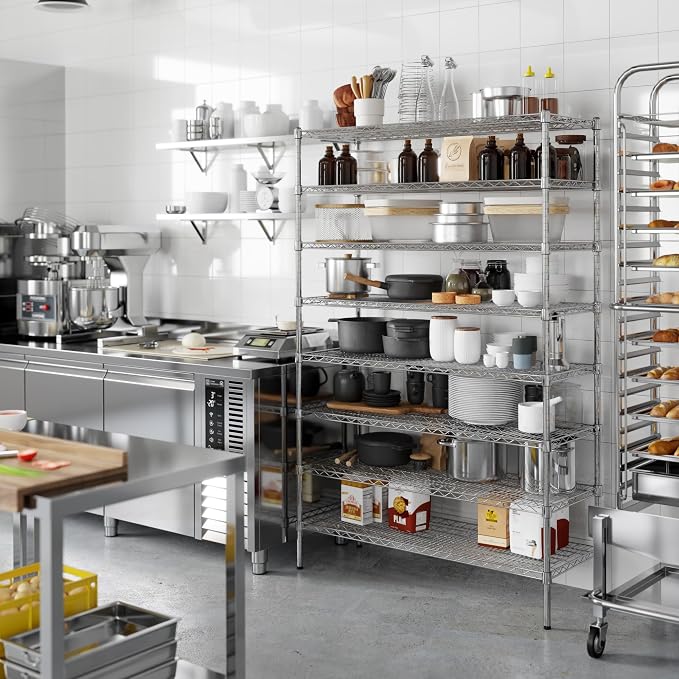 18" Deep x 48" Wide x 74" Height Wire Shelving Kit | 8-Tier | NSF Commercial - Image 2