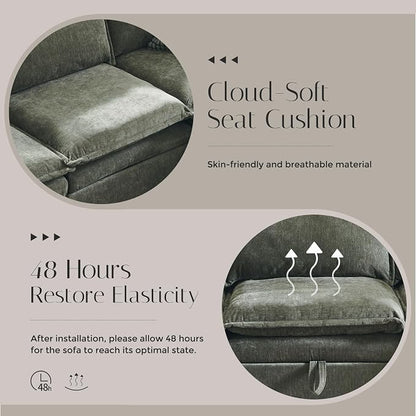 116.54" Sectional Couches for Living Room, Cloud Couch Sectional - Image 7