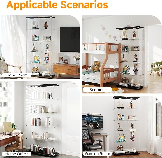5-Tier Tempered Glass Display Cabinet - Image 7