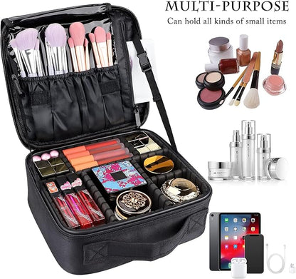 JOURMON Travel Makeup Bag, Large Capacity Cosmetic Train Case - Image 3