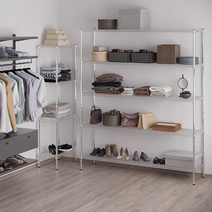 18" Deep x 72" Wide x 86" Height Wire Shelving Kit | 5-Tier | NSF Commercial - Image 5