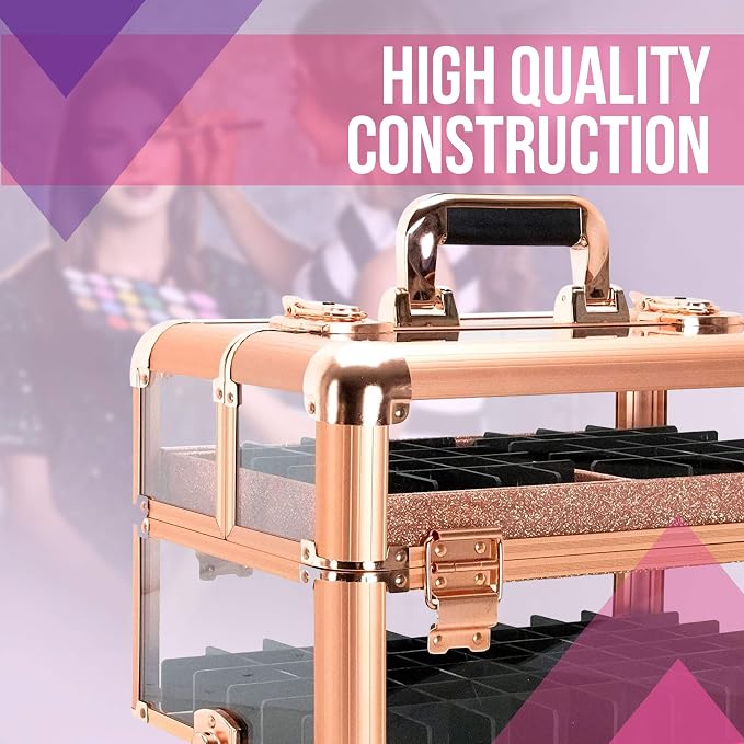 Ver Beauty Professional Armored Clear Acrylic Makeup Nail Tech Case - Image 3