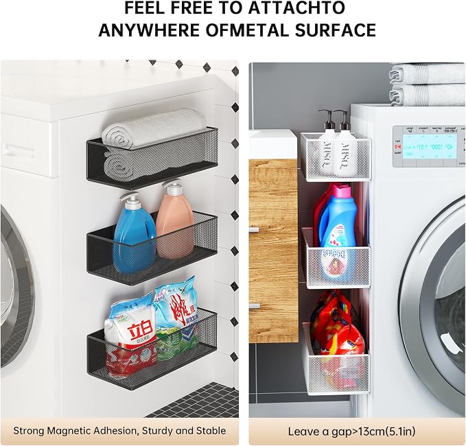 Magnetic Shelf for Washing Machine, Washer Dryer Shelf, Magnetic Lint Bin for - Image 5