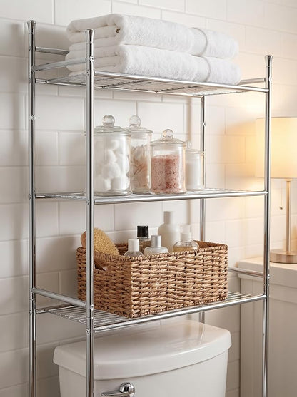 Honey-Can-Do 3-Tier Metal Bathroom Shelf Space Saver, Over The Toilet Storage - Image 5