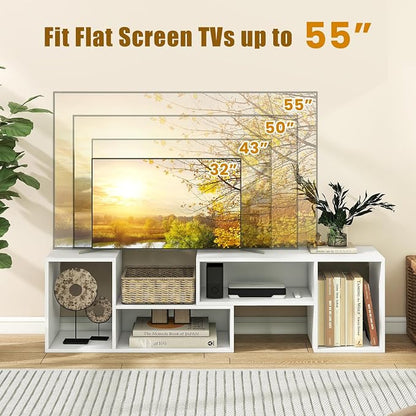 LDAILY L-Shaped TV Stand, TV Entertainment Center - Image 4