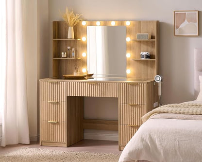 AMERLIFE 47.2" Fluted Vanity Desk by AMERLIFE