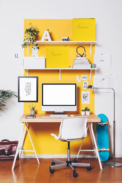 Simple Houseware Foldable Cube Storage Bins, 11-Inch Yellow - Image 7