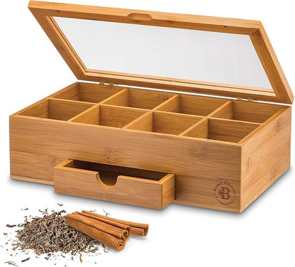 Bamboo Tea Bag Organizer Box - Image 9
