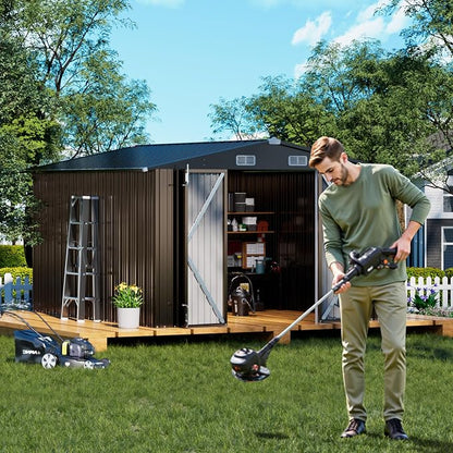 COMHOMA Shed Outdoor Storage Shed Metal, Lockable Doors Tool Sheds - Image 9