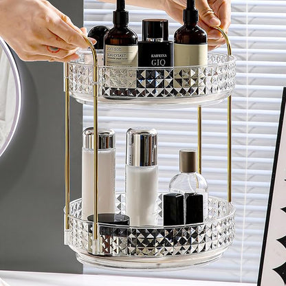 Fangoo 2 Tiers Clear Rotating Makeup Organizer - Image 5
