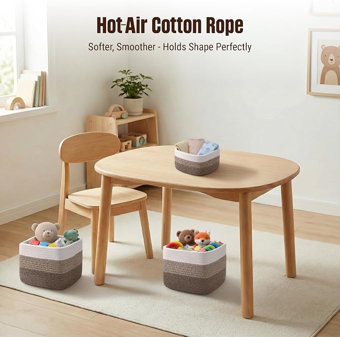 5-Pack Storage Cubes Woven Rope Baskets, 2 Sizes Organizer Bins | Ideal - Image 5